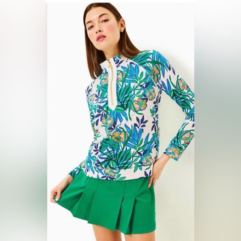 Lilly Pulitzer ASHLEE PULLOVER, MULTI GOLDEN HOUR GLAM $108.00 NWT L